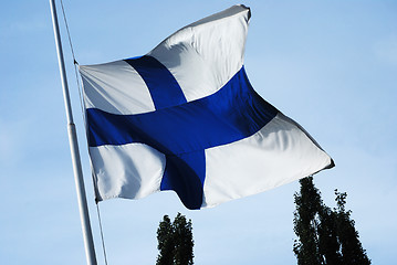 Image showing fluttering national flag of Finland 