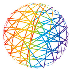 Image showing abstract sphere from color lines