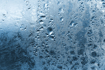 Image showing frozen water drops on window