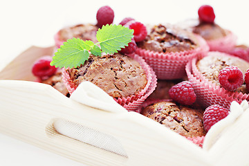 Image showing muffins with raspberries