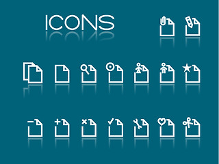 Image showing Set of simple white icons