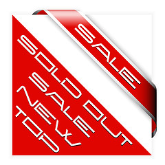 Image showing Sale red corner ribbon 