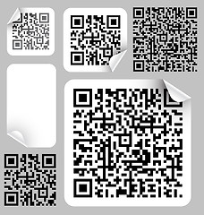 Image showing Set of labels with qr codes 