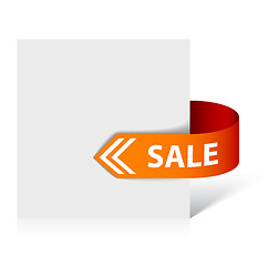 Image showing Sale red and orange corner ribbon 