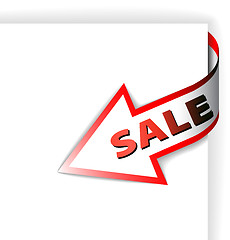 Image showing Sale red corner ribbon - arrow pointing at the item