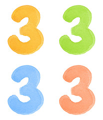 Image showing Watercolor number