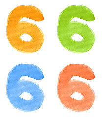 Image showing Watercolor number