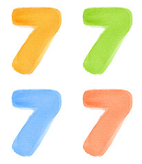 Image showing Watercolor number