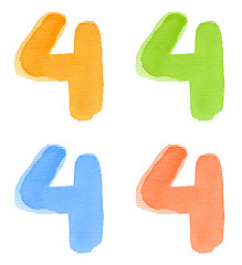 Image showing Watercolor number