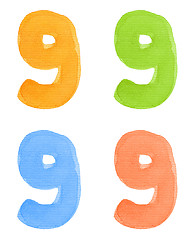 Image showing Watercolor number