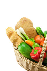 Image showing bread and fresh vegetables