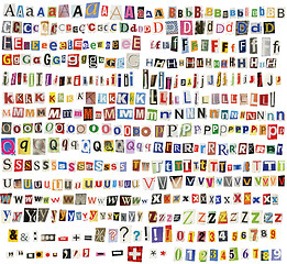 Image showing Newspaper alphabet