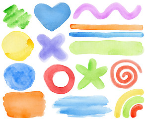 Image showing Watercolor elements