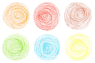 Image showing crayon circles