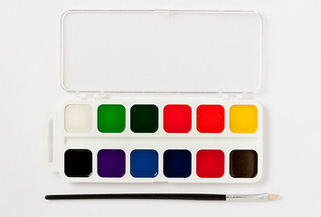 Image showing paint box and brush