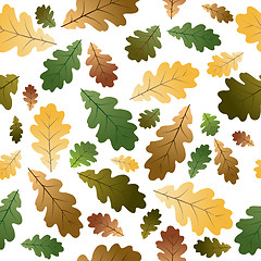 Image showing Oak leafs seamless pattern 