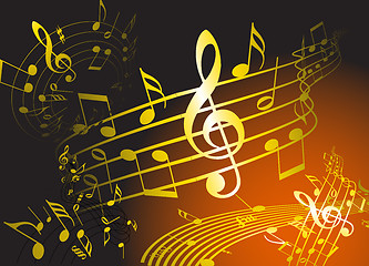 Image showing Golden music theme 