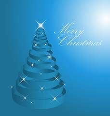 Image showing Blue abstract christmas tree 