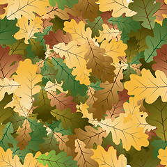 Image showing Oak leafs seamless pattern 