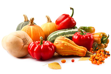 Image showing Autumn harvest on white background 