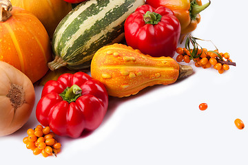 Image showing Autumn harvest on white background 