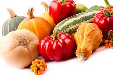 Image showing Autumn harvest on white background 