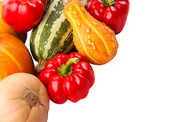 Image showing Autumn harvest on isolated white