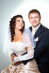 Image showing just married bride and groom