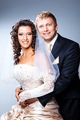 Image showing just married bride and groom