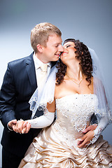 Image showing just married bride and groom