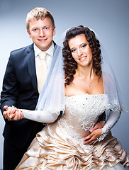 Image showing Just married groom and bride