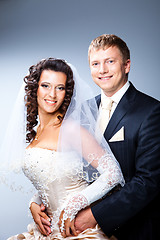 Image showing Just married groom and bride  Pending approval	