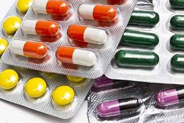 Image showing Colorful capsules and pills