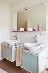 Image showing beautiful interior of a modern bathroom