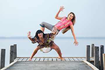 Image showing two girl  are dancing