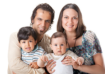 Image showing Casual portrait of a attractive young family