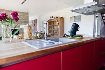Image showing Interior of modern house kitchen