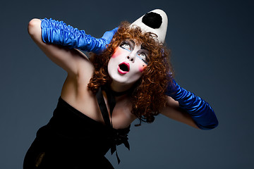 Image showing woman mime with theatrical makeup