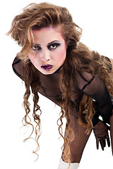 Image showing Sexy rocker girl  wiht cool makeup