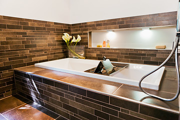 Image showing beautiful interior of a modern bathroom