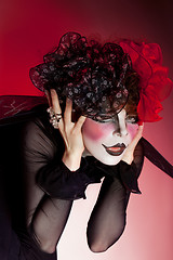 Image showing woman mime with theatrical makeup