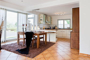 Image showing Interior of modern house kitchen