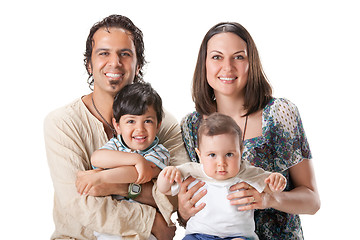 Image showing Casual portrait of a attractive young family