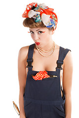 Image showing pin up girl, bonde  housewife