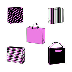 Image showing Illustrated paperbags