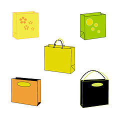 Image showing Illustrated paperbags