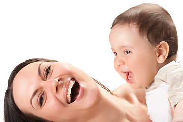 Image showing picture of happy mother with baby