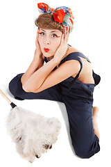 Image showing pin up girl, bonde  housewife