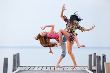 Image showing two girl  are dancing