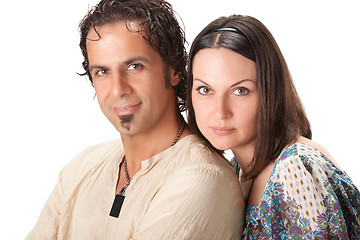 Image showing Attractive young couple. Studio portrait